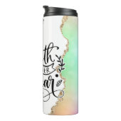 Geloof boven angst glinstert kunst thermosbeker (Geroteerd rechts)