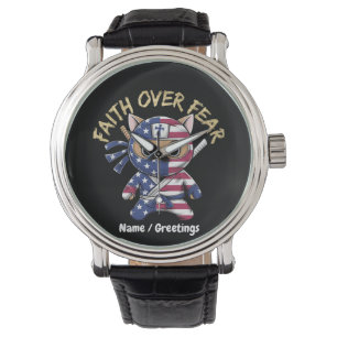 Geloof boven angst Inspirerend Christelijke Gepers Horloge