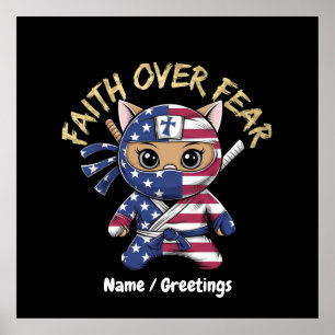 Geloof boven angst Inspirerend Christelijke Gepers Poster