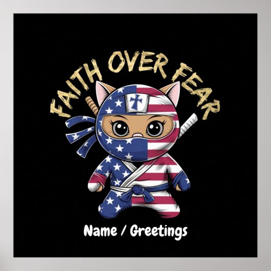 Geloof boven angst Inspirerend Christelijke Gepers Poster (Voorkant)