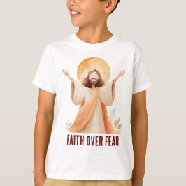 Geloof Boven Angst Jezus Christelijk T-Shirt