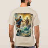 Geloof boven angst - Jezus loopt op water T-shirt (Achterkant)