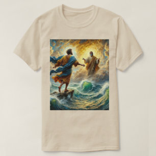 Geloof boven angst - Jezus loopt op water T-shirt