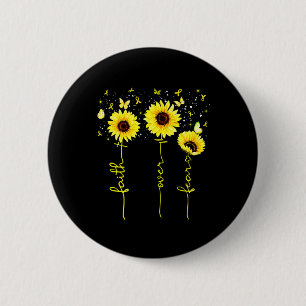 Geloof Boven Angst Kinderkanker Bewustzijn Zonnebl Ronde Button 5,7 Cm