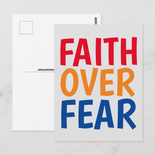 Geloof boven angst MOTIVATIE POSTKAARTEN (Voorkant / Achterkant)