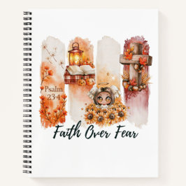 Geloof Boven Angst Psalm 23:4 Herfst T-shirt Notitieboek