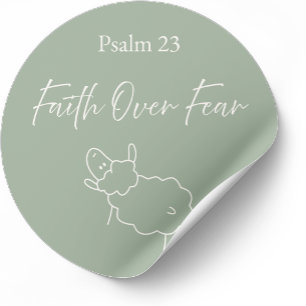 Geloof boven angst Psalm 23 Christelijke sticker