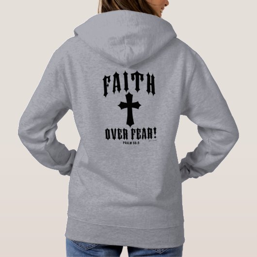 Geloof Boven Angst Psalm 56:3 Hoodie (Achterkant)