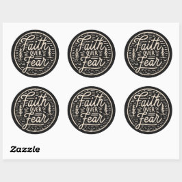 Geloof Boven Angst Religieus Citaat Ronde Sticker