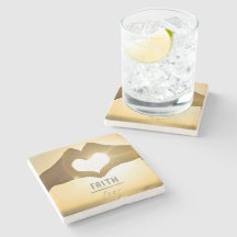 Geloof boven angst stenen drankviltje