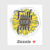 Geloof Boven Angst Zonnebloem Sticker (Vel)