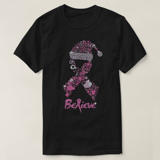 Geloof Breast Cancer Ribbon Kerstkerstkerstkerstke T-shirt (Design voorkant)