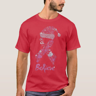 Geloof Breast Cancer Ribbon Kerstkerstkerstkerstke T-shirt