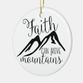 geloof brengt bergen in beweging keramisch ornament (Links)