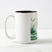 Geloof brengt vrede tweekleurige koffiemok (Links)