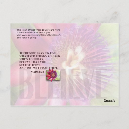 Geloof Briefkaart (Achterkant)