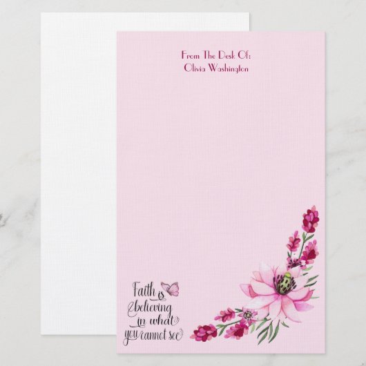 Geloof Briefpapier (Voorkant / Achterkant)