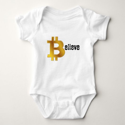 GELOOF BTC crypto gouden cadeau bitcoin Romper (Voorkant)