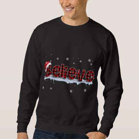 Geloof Buffalo Pset Santa Snowflake Kerstmis Trui (Voorkant)
