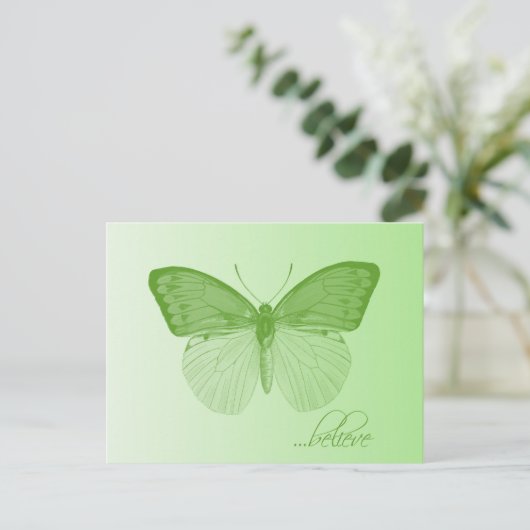 Geloof Butterfly Limoen Briefkaart (Staand voorkant)