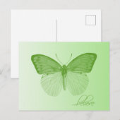 Geloof Butterfly Limoen Briefkaart (Voorkant / Achterkant)
