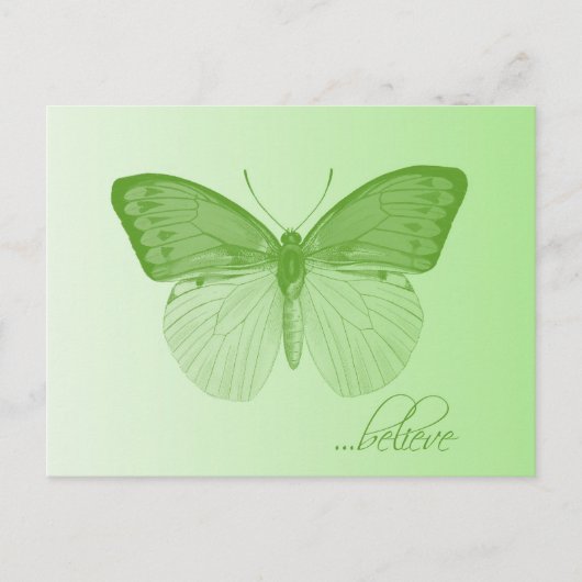 Geloof Butterfly Limoen Briefkaart (Voorkant)