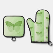 Geloof Butterfly Limoen Ovenwant & Pannenlap Set (Voorkant)