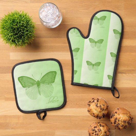 Geloof Butterfly Limoen Ovenwant & Pannenlap Set (Top down)