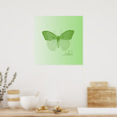 Geloof Butterfly Limoen Poster (Keuken)