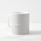 Geloof calligrafische tekst koffiemok (Voorkant links)