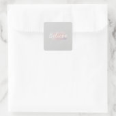 Geloof calligrafische tekst vierkante sticker (Tas)