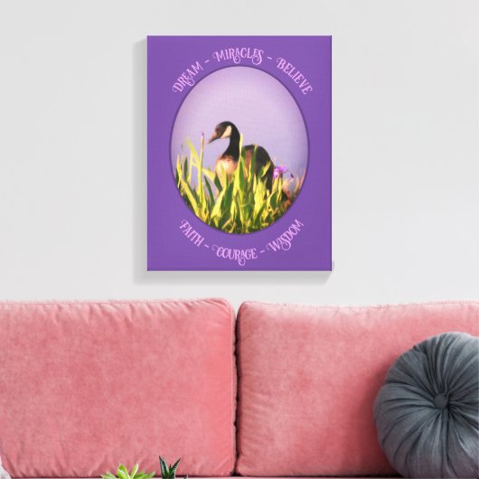 Geloof Canada Goose Irises Inspirerend Words Canvas Afdruk (Insitu (Woonkamer))