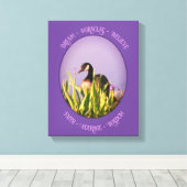 Geloof Canada Goose Irises Inspirerend Words Canvas Afdruk (Insitu (Houten vloer))