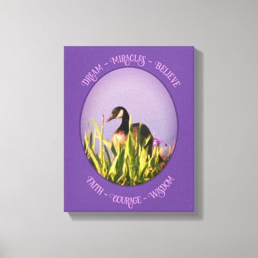 Geloof Canada Goose Irises Inspirerend Words Canvas Afdruk (Voorkant)