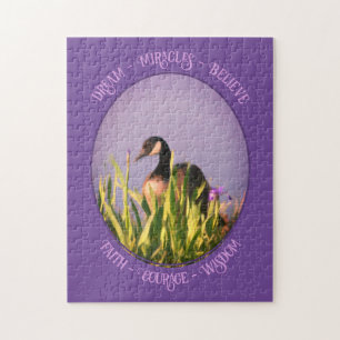 Geloof Canada Goose Irises Natuur Inspirerend Legpuzzel