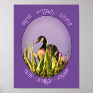 Geloof Canada Goose Irises Natuur Inspirerend Poster