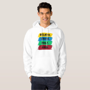 Geloof, Chase, Built, Krijg motivatie slogan Hoodie