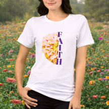 Geloof Christelijk Oranje Zinnia Bloesem Shirt