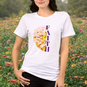 Geloof Christelijk Oranje Zinnia Bloesem Shirt