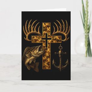 Geloof Christelijke Camo Kruis Voor Vissers En Jag Kaart