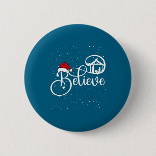 Geloof christelijke kerststal kerst overeenkomend ronde button 5,7 cm
