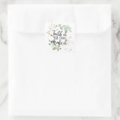 Geloof Christelijke Schrift Eucalyptus groen Vierkante Sticker (Tas)
