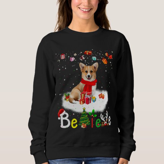 Geloof Corgi Dog Xmas Kerstmis Trui (Voorkant)