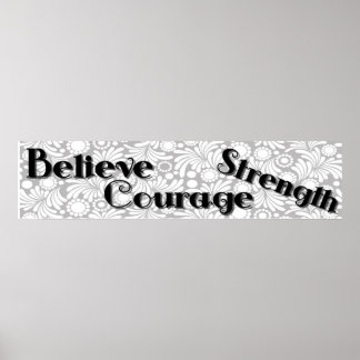 Geloof Courage Strength Wall Poster Banner