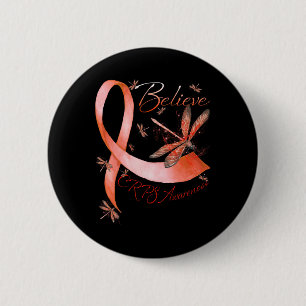 Geloof CRPS Bewustzijn Oranje lint libel liefde Ronde Button 5,7 Cm