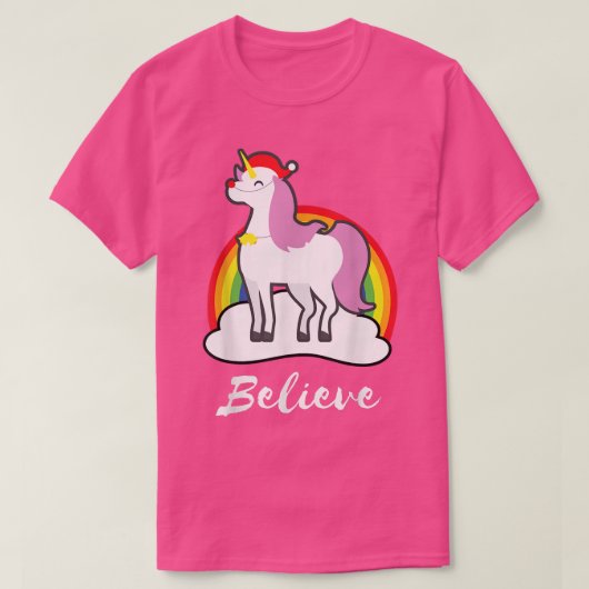 Geloof Cute Unicorn kerstcadeau T-shirt (Design voorkant)