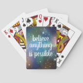 Geloof dat alles mogelijk is met klassieke speelka pokerkaarten (Achterkant)