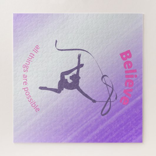 Geloof dat alles mogelijk is met ritmische gymnast legpuzzel (Horizontaal)