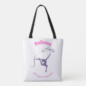 Geloof dat alles mogelijk is met ritmische gymnast tote bag (Achterkant)