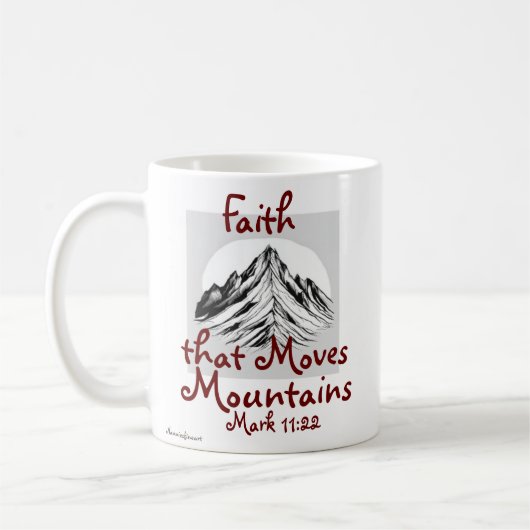 Geloof dat bergen beweegt, Marcus 11:22 Koffiemok (Links)